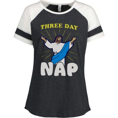 Three Day Nap Jesus Enza Ladies Jersey Colorblock Tee