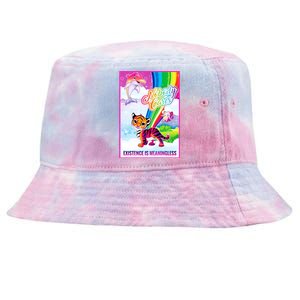 Tiger Dolphin Nobody Cares Existence Is Meaningless Tie-Dyed Bucket Hat