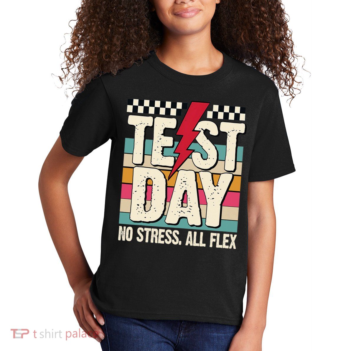 Test Day No Stress All Flex Funny Motivational Testing Day Kids T-Shirt
