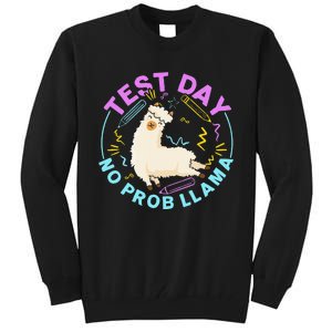 Test Day No ProbLlama Llama Teacher Testing Day Design Tall Sweatshirt