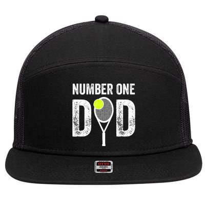 Tennis Dad Number One Daddy With Tennis Sayings 7 Panel Mesh Trucker Snapback Hat