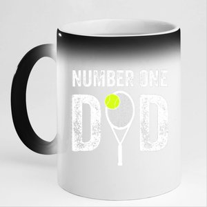 Tennis Dad Number One Daddy With Tennis Sayings 11oz Black Color Changing Mug