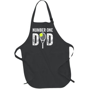 Tennis Dad Number One Daddy With Tennis Sayings Full-Length Apron With Pockets