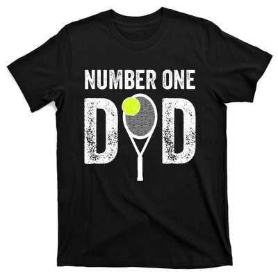 Tennis Dad Number One Daddy With Tennis Sayings T-Shirt