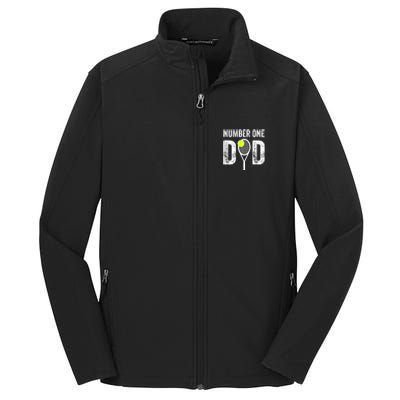 Tennis Dad Number One Daddy With Tennis Sayings Core Soft Shell Jacket