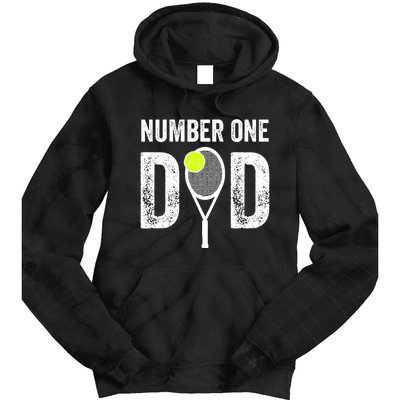 Tennis Dad Number One Daddy With Tennis Sayings Tie Dye Hoodie