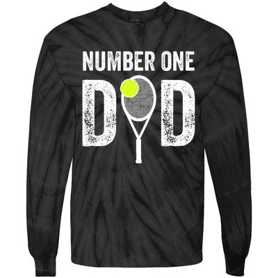 Tennis Dad Number One Daddy With Tennis Sayings Tie-Dye Long Sleeve Shirt