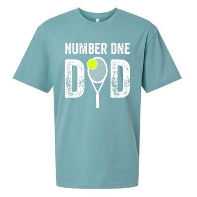 Tennis Dad Number One Daddy With Tennis Sayings Sueded Cloud Jersey T-Shirt