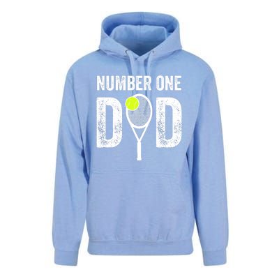 Tennis Dad Number One Daddy With Tennis Sayings Unisex Surf Hoodie