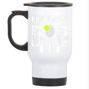 Tennis Dad Number One Daddy With Tennis Sayings Stainless Steel Travel Mug