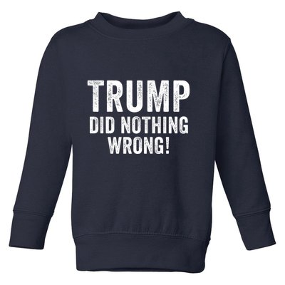 Trump Did Nothing Wrong Trump 2024 Red Wave Trump Was Right About Everything Toddler Sweatshirt