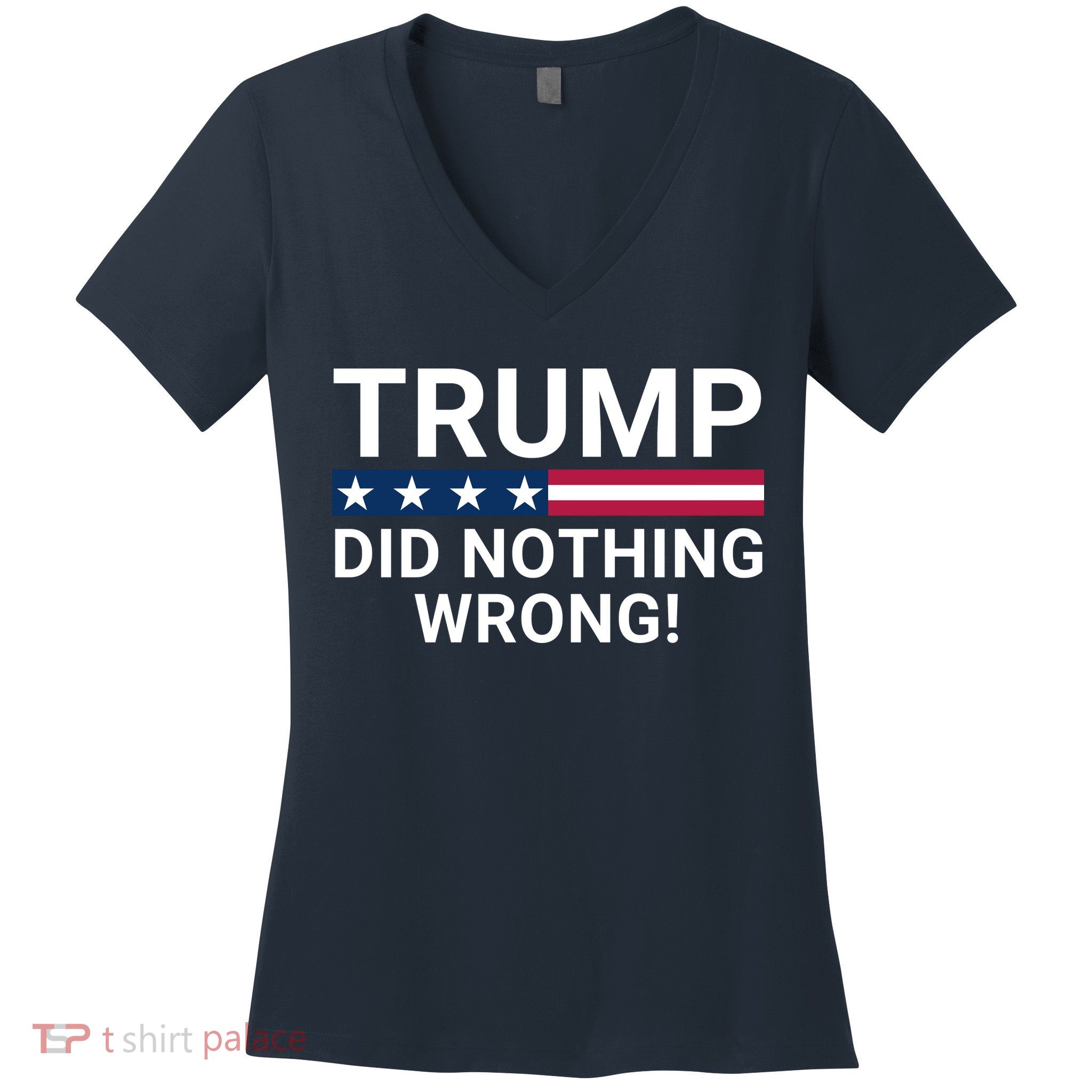 Trump Did Nothing Wrong Red Wave Trump 2024 Trump Was Right About Everything Women's V-Neck T-Shirt