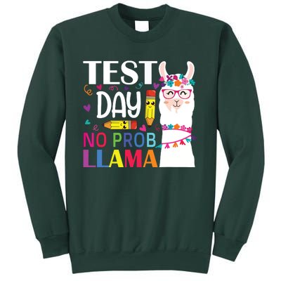 Test Day No Probllama Llama Teacher Testing Day Sweatshirt