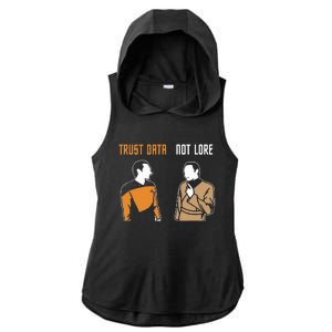 Trust Data Not Lore Ladies PosiCharge Tri-Blend Wicking Draft Hoodie Tank