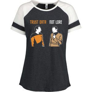 Trust Data Not Lore Enza Ladies Jersey Colorblock Tee