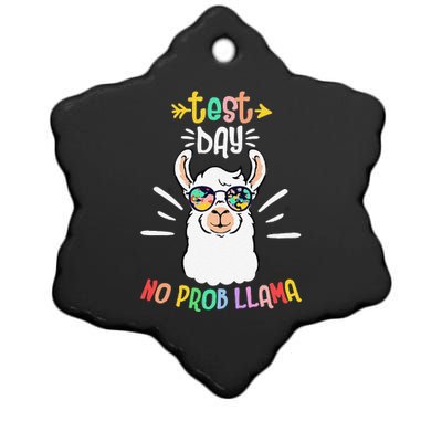 Test Day No Prob Llama Cute Test Day For Teachers Students Ceramic Star Ornament