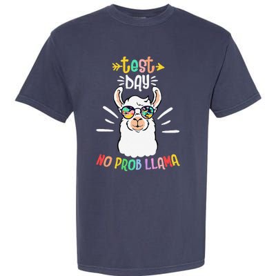 Test Day No Prob Llama Cute Test Day For Teachers Students Garment-Dyed Heavyweight T-Shirt