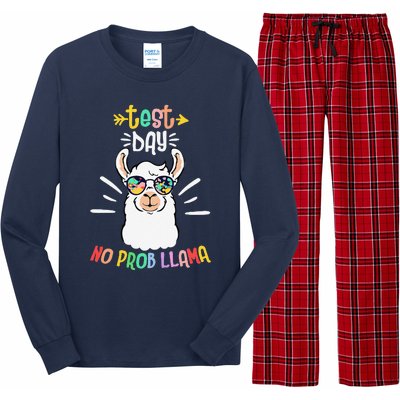 Test Day No Prob Llama Cute Test Day For Teachers Students Long Sleeve Pajama Set