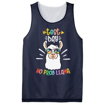 Test Day No Prob Llama Cute Test Day For Teachers Students Mesh Reversible Basketball Jersey Tank