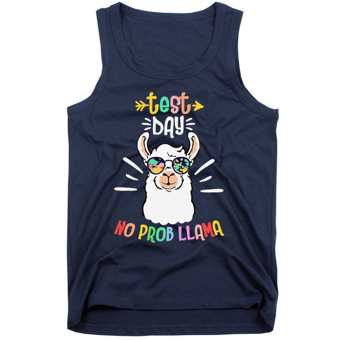 Test Day No Prob Llama Cute Test Day For Teachers Students Tank Top