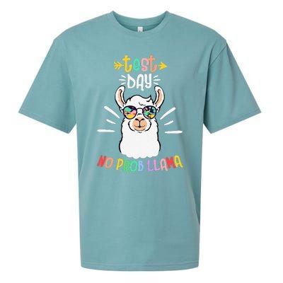 Test Day No Prob Llama Cute Test Day For Teachers Students Sueded Cloud Jersey T-Shirt