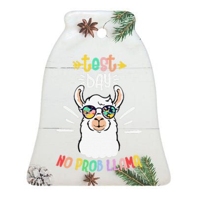 Test Day No Prob Llama Cute Test Day For Teachers Students Ceramic Bell Ornament