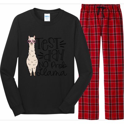 Test Day No Prob Llama Teacher Testing Day Long Sleeve Pajama Set