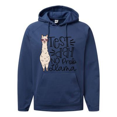 Test Day No Prob Llama Teacher Testing Day Performance Fleece Hoodie