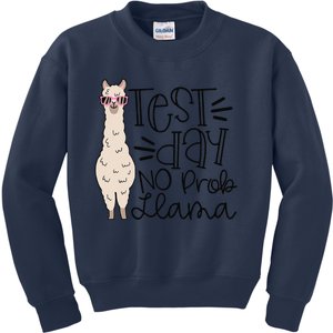 Test Day No Prob Llama Teacher Testing Day Kids Sweatshirt