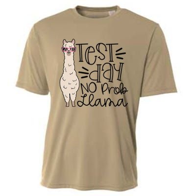 Test Day No Prob Llama Teacher Testing Day Cooling Performance Crew T-Shirt