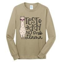 Test Day No Prob Llama Teacher Testing Day Tall Long Sleeve T-Shirt