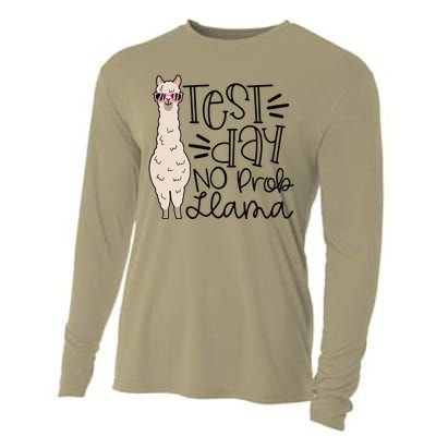 Test Day No Prob Llama Teacher Testing Day Cooling Performance Long Sleeve Crew