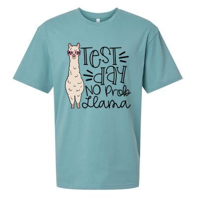 Test Day No Prob Llama Teacher Testing Day Sueded Cloud Jersey T-Shirt