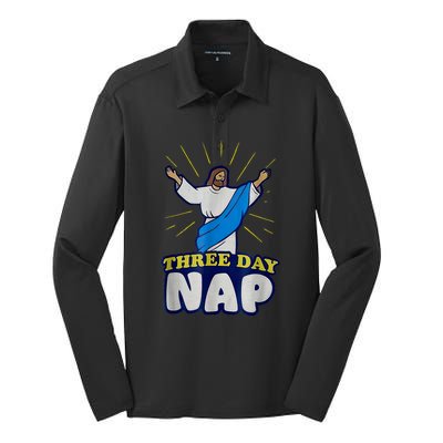 Three Day Nap Jesus Silk Touch Performance Long Sleeve Polo