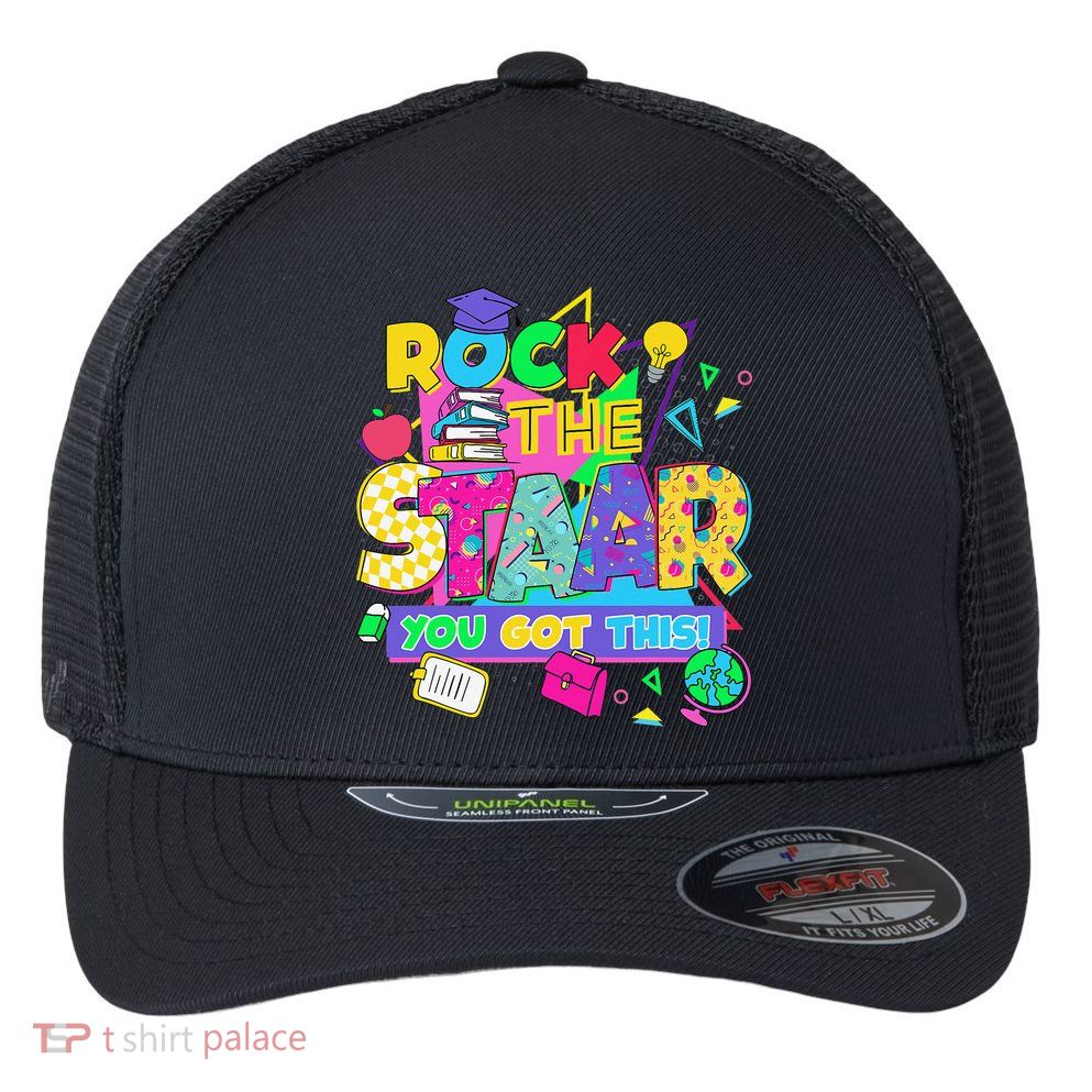 Test Day New- Rock The Test Teacher Testing Day You Got Flexfit Unipanel Trucker Cap