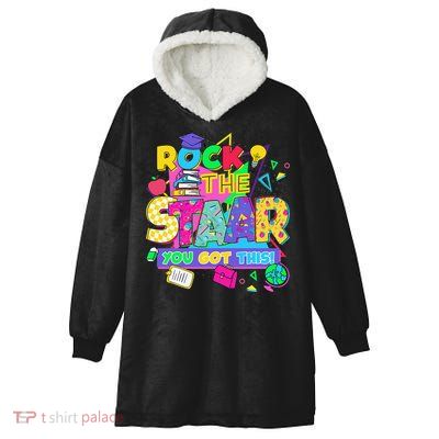 Test Day New- Rock The Test Teacher Testing Day You Got Hooded Wearable Blanket