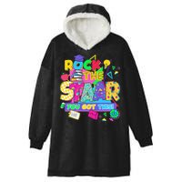 Test Day New- Rock The Test Teacher Testing Day You Got Hooded Wearable Blanket