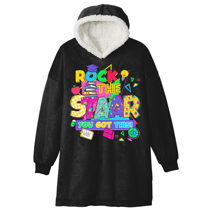 Test Day New- Rock The Test Teacher Testing Day You Got Hooded Wearable Blanket