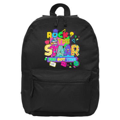 Test Day New- Rock The Test Teacher Testing Day You Got 16 in Basic Backpack