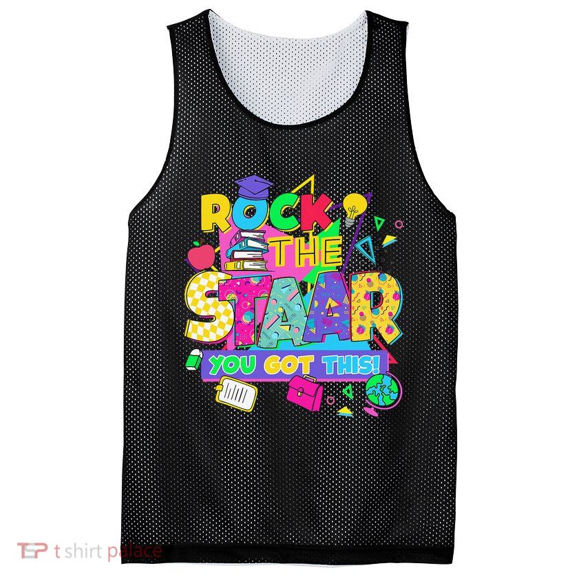 Test Day New- Rock The Test Teacher Testing Day You Got Mesh Reversible Basketball Jersey Tank