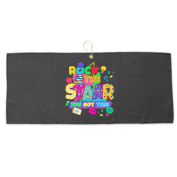 Test Day New- Rock The Test Teacher Testing Day You Got Large Microfiber Waffle Golf Towel
