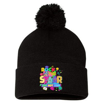 Test Day New- Rock The Test Teacher Testing Day You Got Pom Pom 12in Knit Beanie