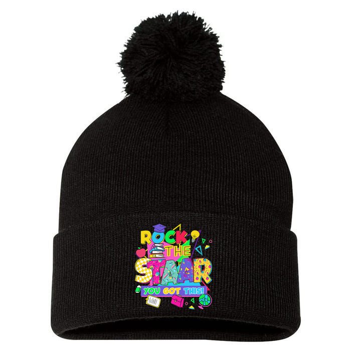 Test Day New- Rock The Test Teacher Testing Day You Got Pom Pom 12in Knit Beanie