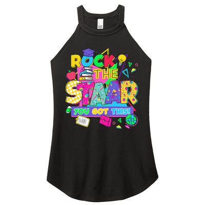 Test Day New- Rock The Test Teacher Testing Day You Got Women's Perfect Tri Rocker Tank