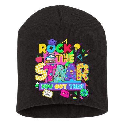 Test Day New- Rock The Test Teacher Testing Day You Got Short Acrylic Beanie