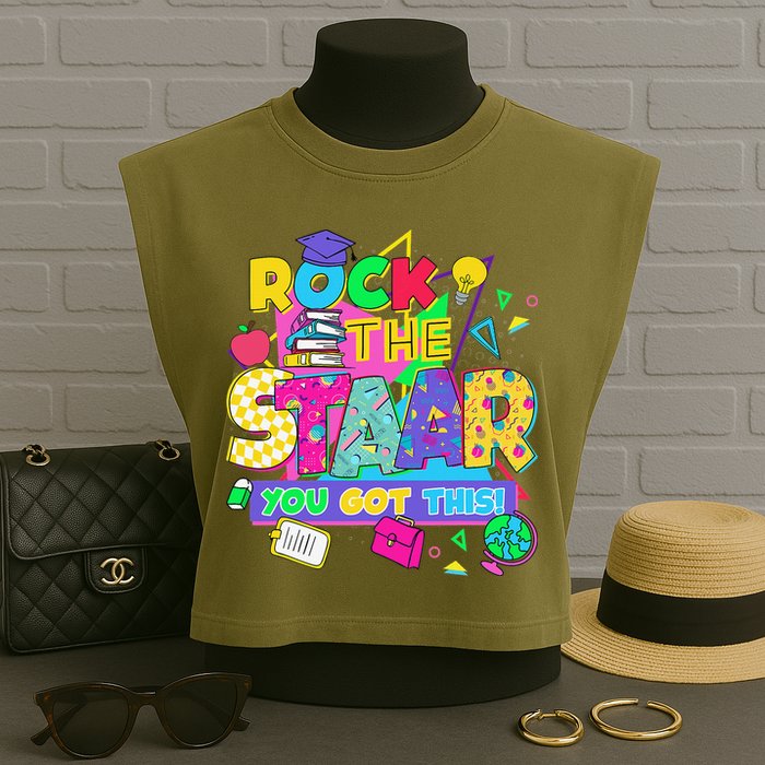 Test Day New- Rock The Test Teacher Testing Day You Got Garment-Dyed Women's Muscle Tee