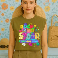 Test Day New- Rock The Test Teacher Testing Day You Got Garment-Dyed Women's Muscle Tee