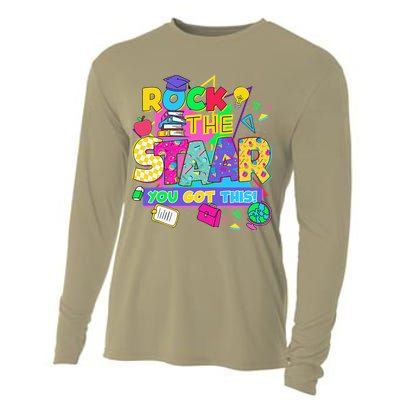Test Day New- Rock The Test Teacher Testing Day You Got Cooling Performance Long Sleeve Crew