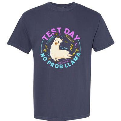 Test Day No Probllama Llama Teacher Testing Day Design Garment-Dyed Heavyweight T-Shirt