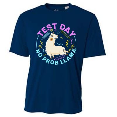 Test Day No Probllama Llama Teacher Testing Day Design Cooling Performance Crew T-Shirt